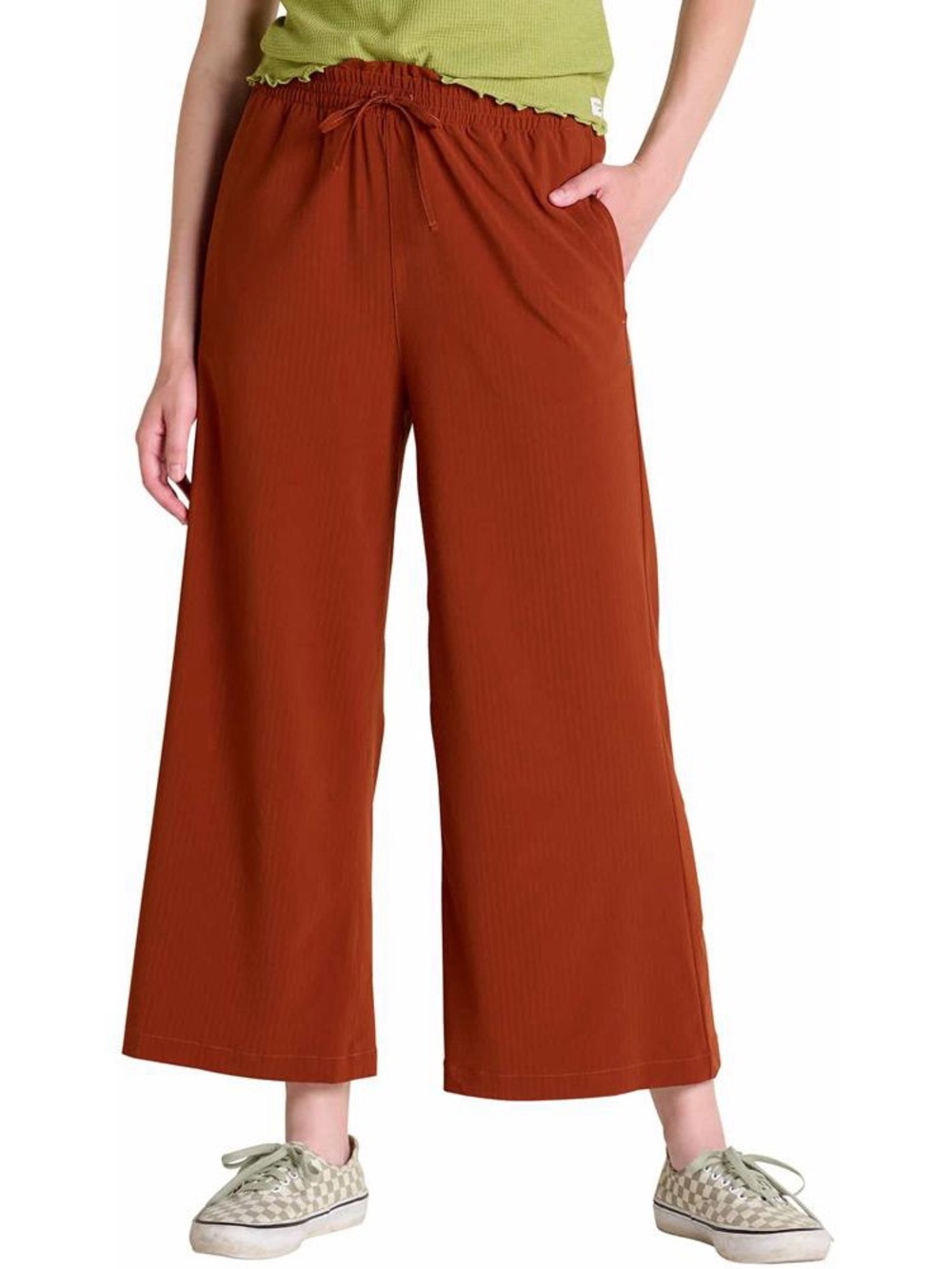 Toad and Co Wide-Leg Drawstring Pants in Rust